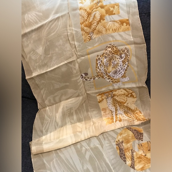 Salvatore Ferragamo Animal Print Silk Scarf- 61”x16.5” 🐆🔥 - Picture 5 of 17